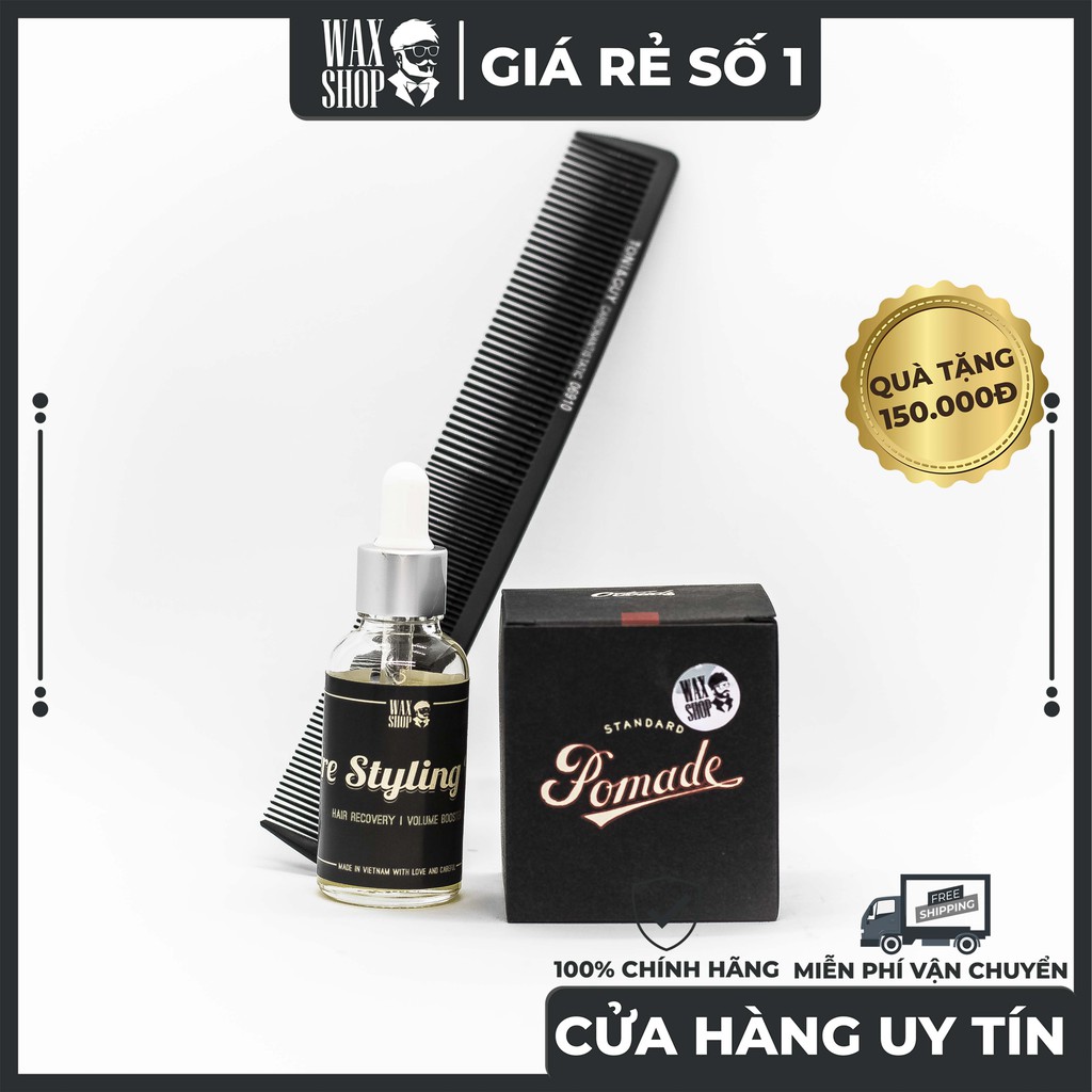 Sáp Vuốt Tóc Standard Pomade - O'douds [Chính Hãng] Giữ Nếp 12 Tiếng, Tặng Kèm Pre-Styling Oil + Lược (Được Chọn)