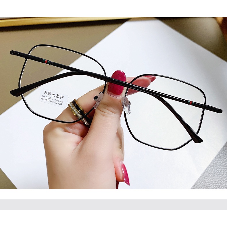 Mắt Kính Gọng Tròn Kim Loại Chống Tia Bức Xạ Phong Cách Retro Hàn Quốc