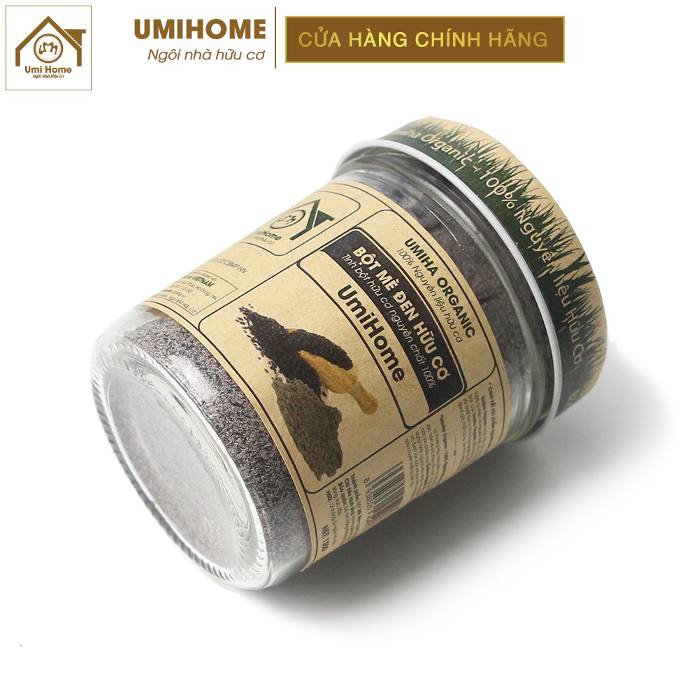 Bột Mè Đen đắp mặt nạ hữu cơ UMIHOME nguyên chất 135G | Loại bỏ mụn, cung cấp dưỡng chất cho da hiệu quả