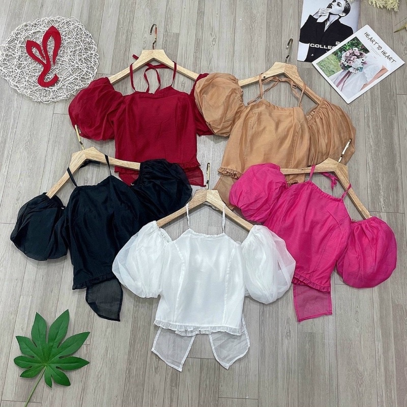 Áo voan cổ yếm ☘️☘️☘️SL alohashop91