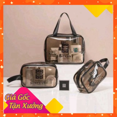 [Set 3 Túi] Túi Đựng Mỹ Phẩm Trong Suốt Chống Thấm Nước Đa Dạng Kích Thước Đi Biển Đi Bơi Tiện Lợi Du L