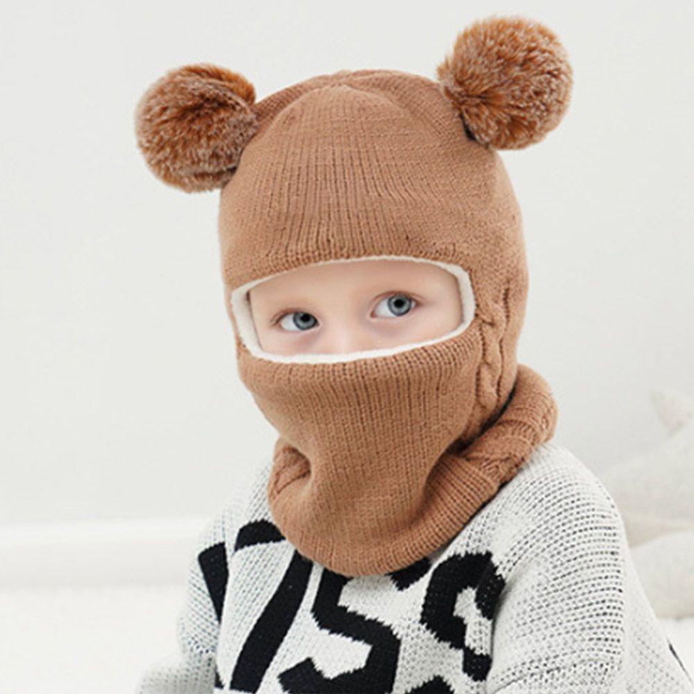LAYOR1 Mũ Beanie Kèm Khăn Choàng Cổ Giữ Ấm Cho Bé 2-7 Tuổi