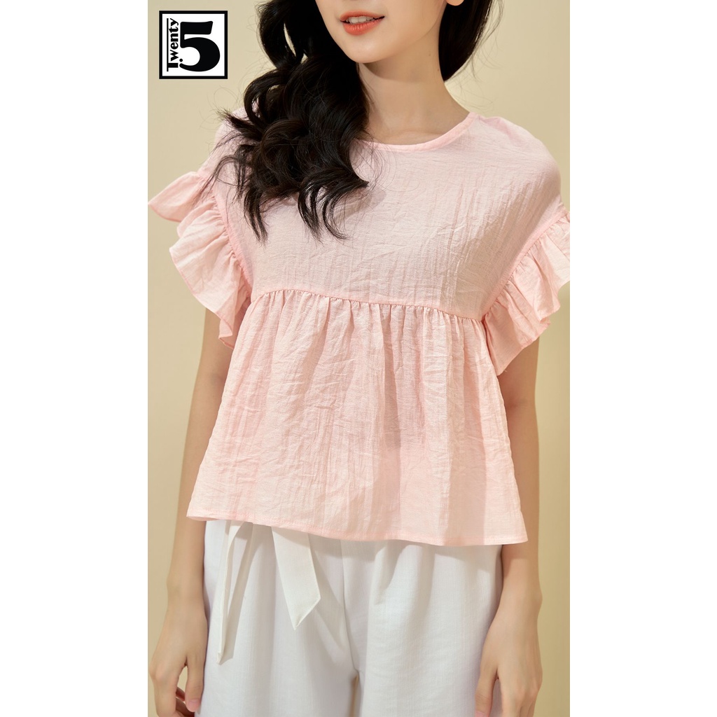Áo nữ baby doll nhún tay ngực Twentyfive N1038