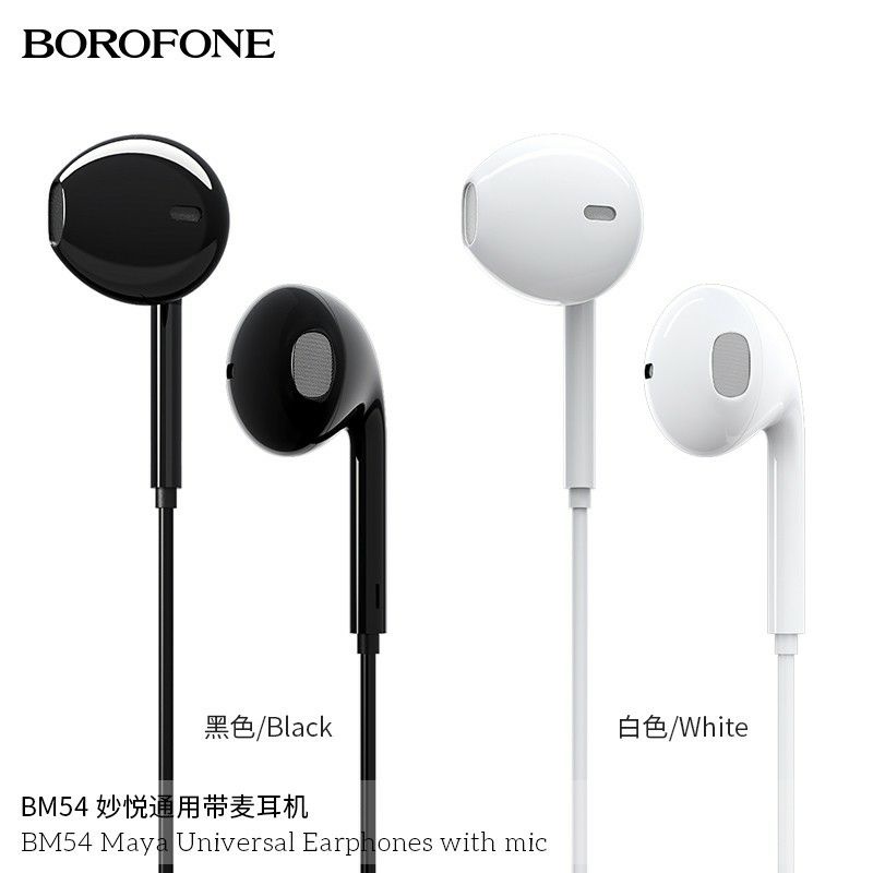 Tai nghe có dây borofone BM54 có mic đàm thoại , jack cắm 3.5mm