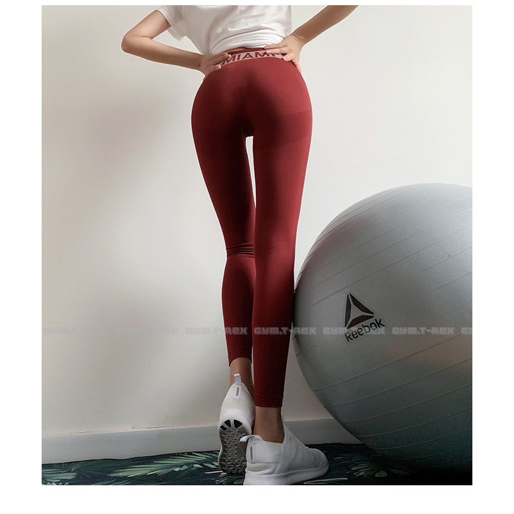 Quần gym nữ cạp cao MIAMI thun siêu mịn SP153, Quần legging nữ yoga nâng mông gen bụng - Gym Trex