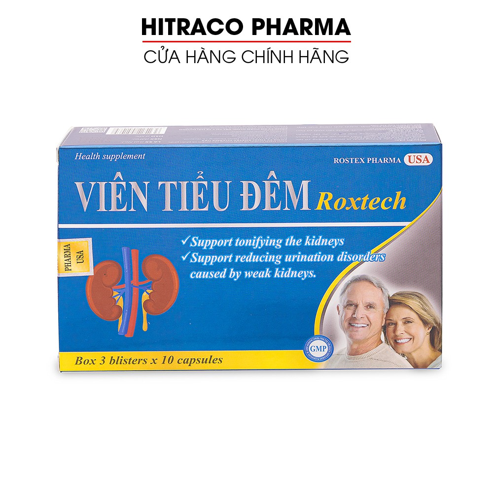 Viên tiểu đêm Roxtech giúp bổ thận, giảm rối loạn tiểu tiện - Hộp 30 viên [Viên tiểu đêm Roxtech]
