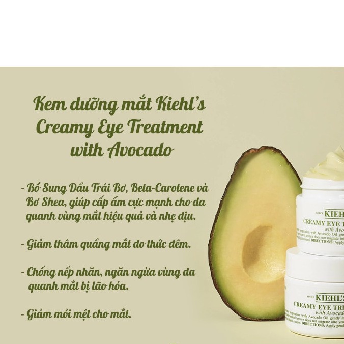 Kem dưỡng mắt bơ - Kiehl's Creamy Eye Treatment With Avocado