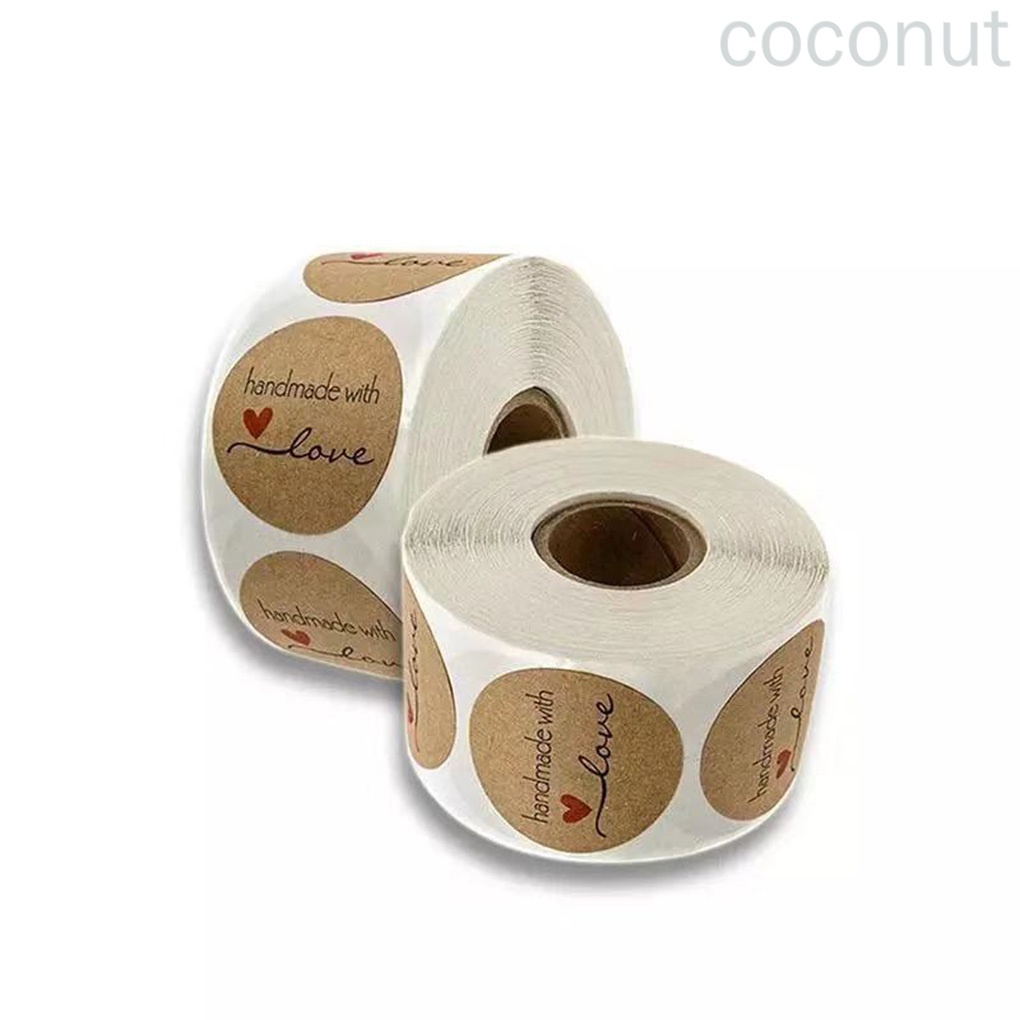 Cuộn 500 Nhãn Dán Trang Trí Quà Tặng Đám Cưới / Lễ Hội