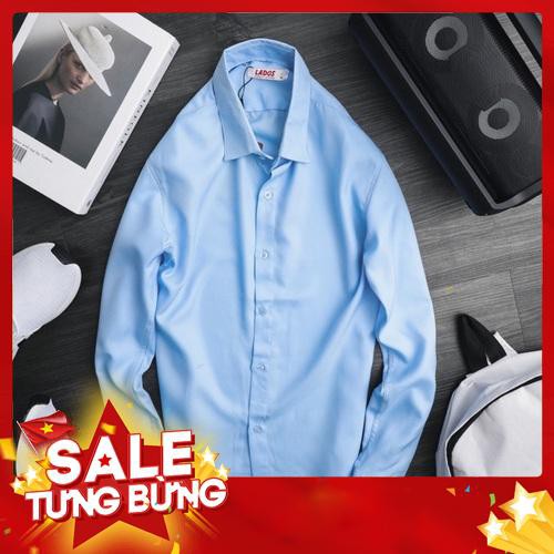 Áo Sơ Mi Nam Trắng Dài Tay Hàn Quốc form body, Vải cotton phi lụa mịn đẹp mặc mát -Hàng nhập khẩu