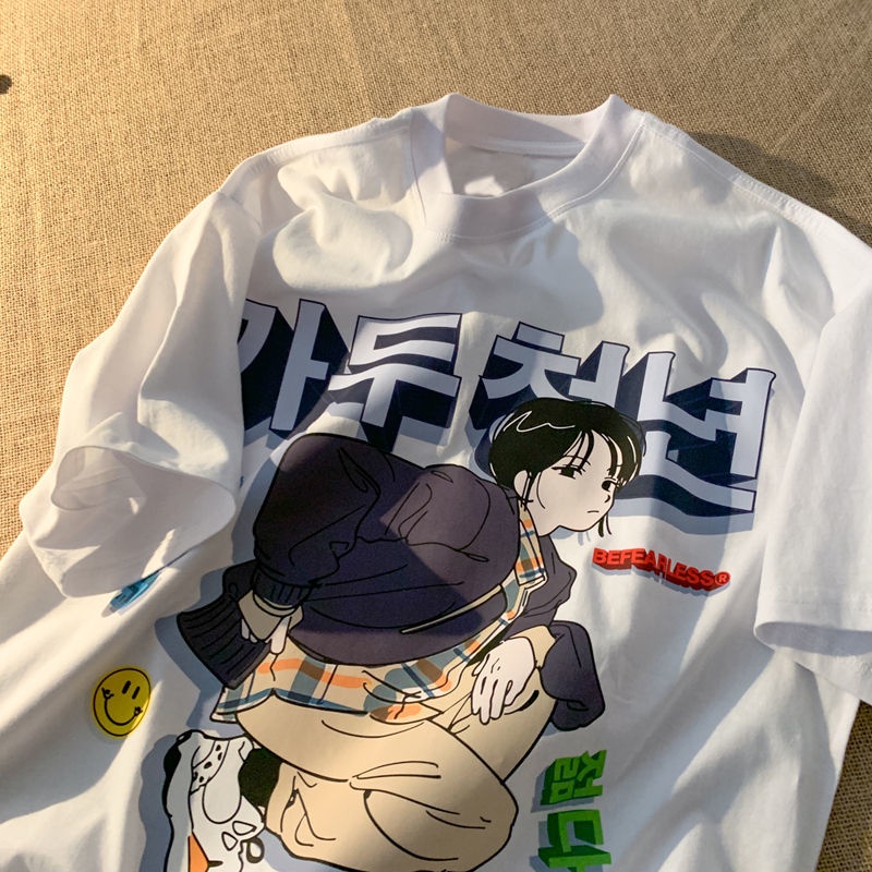 Áo Thun Tay Ngắn Phong Cách Nhật Bản Thời Trang Mùa Hè Cho Các Cặp Đôi