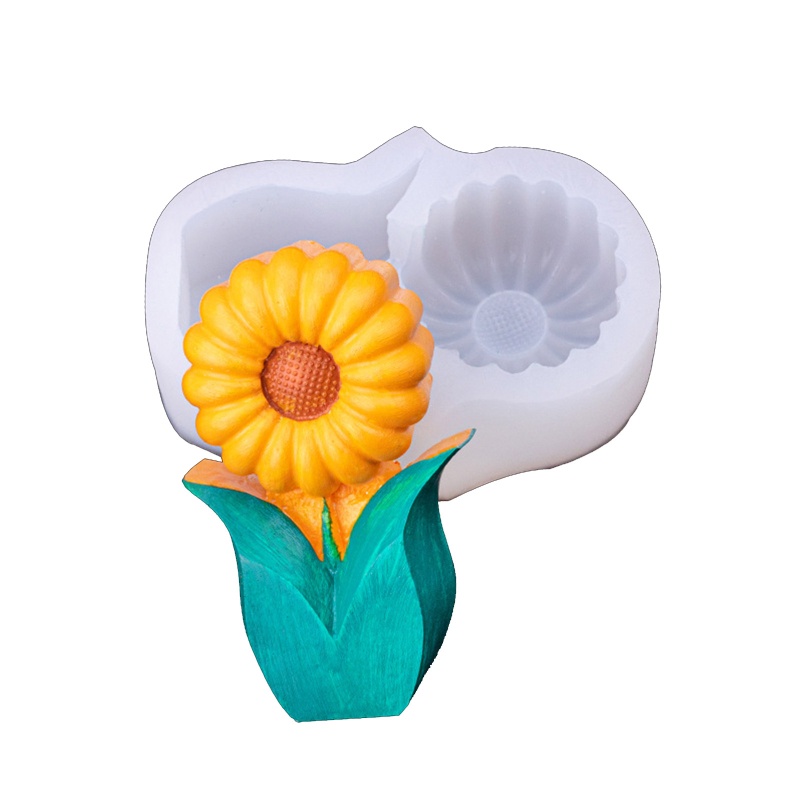 Khuôn silicone tạo hình làm nến hình hoa 3D DIY