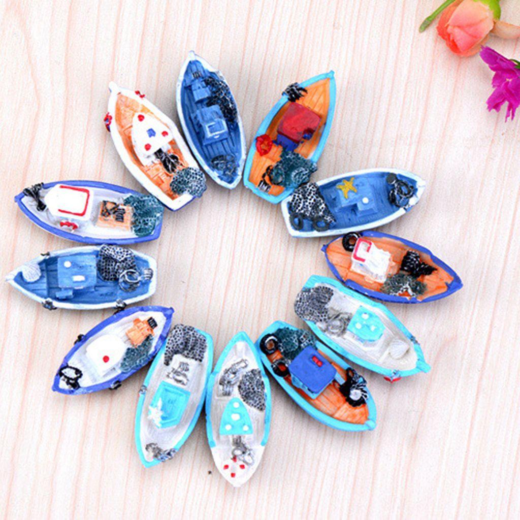 NICKOLAS 1 Đồ trang trí Thuyền Câu Cá Mini Bằng Nhựa Resin Trang Trí Tiểu Cảnh / Nhà Búp Bê / Khu Vườn / Làm Quà Tặng Cho