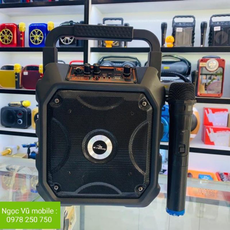 Loa karaoke hát hay k68 kèm mic hát không dây .