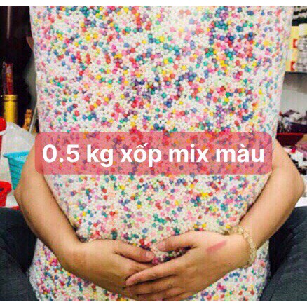 Hạt xốp mix màu bỏ hộp quà,làm smile,trang trí,xốp màu cực nhiều