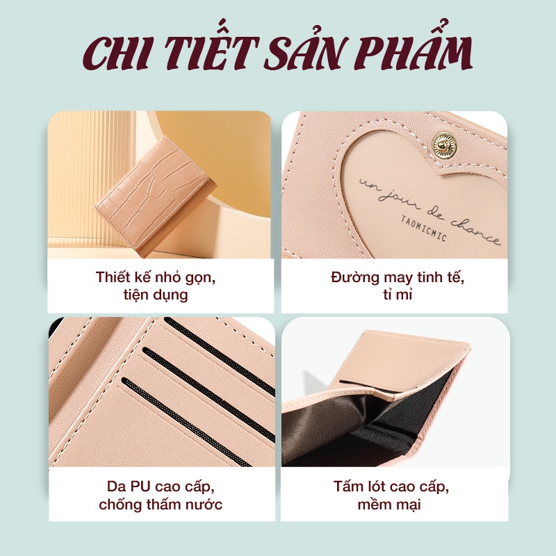 Ví nữ ngắn mini cầm tay chính hãng TAILIAN thời trang nhỏ gọn nhiều ngăn đựng tiền da cao cấp cực đẹp giá rẻ TM10