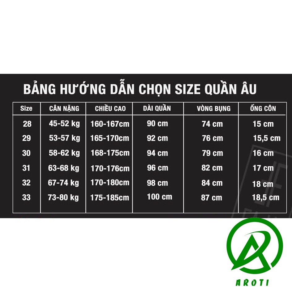 Quần Tây Nam Đẹp AROTI Ống Côn Vải Cotton Đẹp Cao Cấp, Co Giãn Tốt Dáng Âu Đứng,Công Sở nhiều màu-Đủ Size QA45-SP3