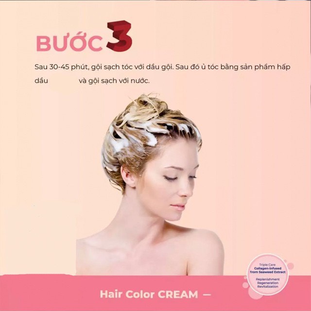 Thuốc nhuộm tóc màu TRẮNG SỮA tại nhà đơn giản + tặng oxy trợ nhuộm và gang tay,dưỡng tóc bóng mượt, phục hồi hư tổn