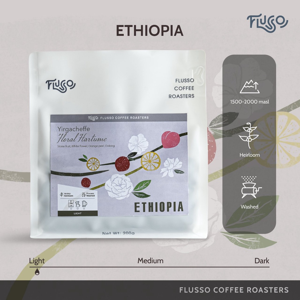 Cà phê Specialty Ethiopia Yirgacheffe Floral Hartume