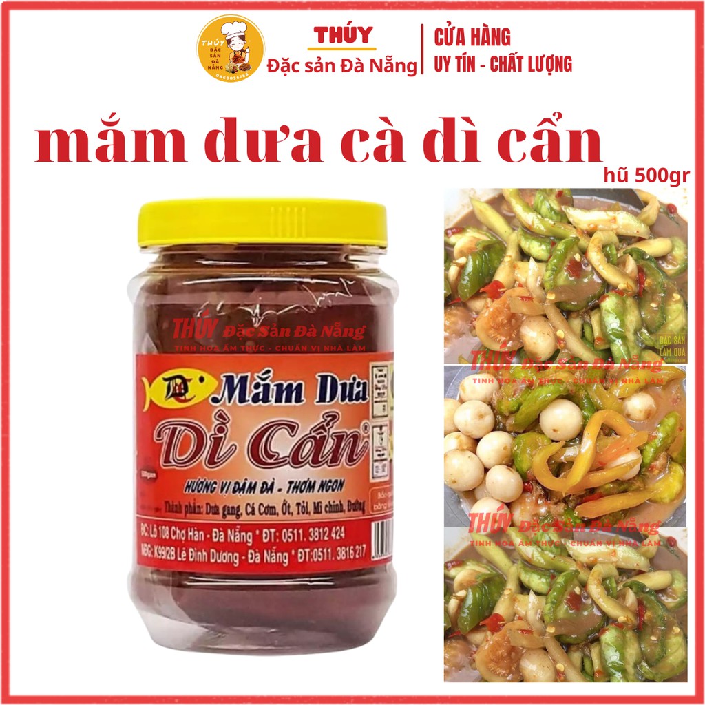 Mắm Dưa Cà Dì Cẩn hũ 500gr SIÊU NGON - ĐẶC SẢN NỔI TIẾNG Đà Nẵng - DATE MỚI TRONG NGÀY