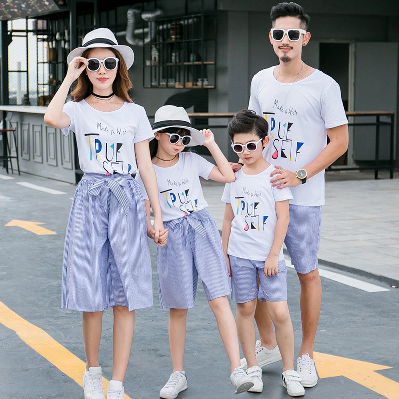 SET đồ gia đình COTTON cao cấp - đồng phục gia đình áo thun kèm chân váy quần lửng AG27 (có ảnh thật) YAME Couple