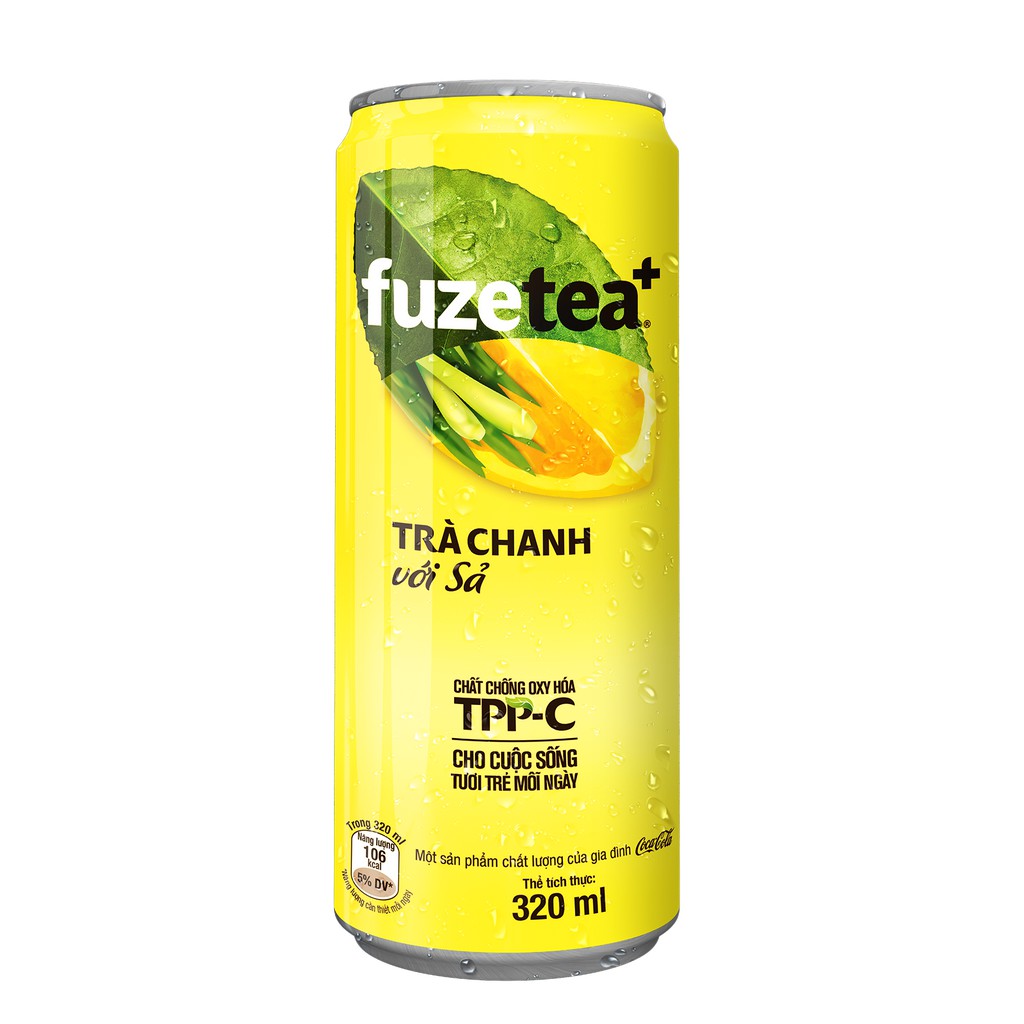 Thùng 24 lon Trà Chanh Sả Fuzetea 320mlx24