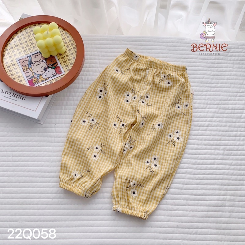 Quần bé gái Bernie chống muỗi chất thô đũi mềm mại cho bé từ 8-23kg-22Q058