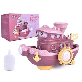 Đồ chơi Tàu Thuỷ Di Động FOXI Có Đèn Nhạc-Phun sương Thả Khói chạy pin Dành Cho Bé-WinRio.Store