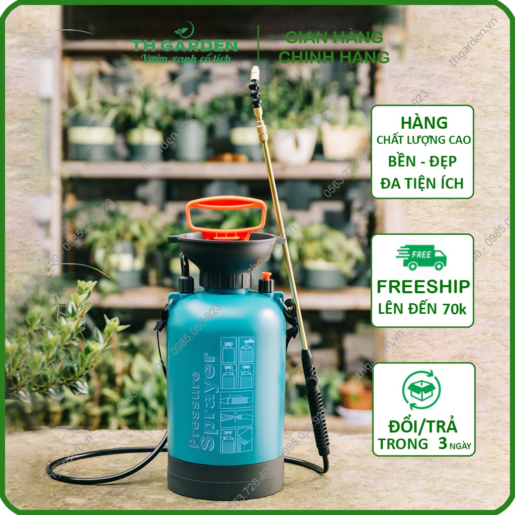 Bình tưới cây 5l cao cấp TH Garden - Bình xịt nước tướI cây cảnh, cây hoa