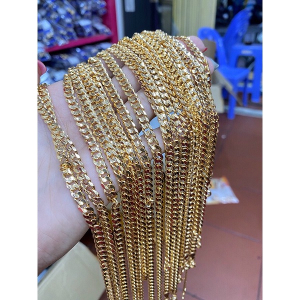 Dây chuyền lật mắc xích mạ vàng 18k siêu bền Kami