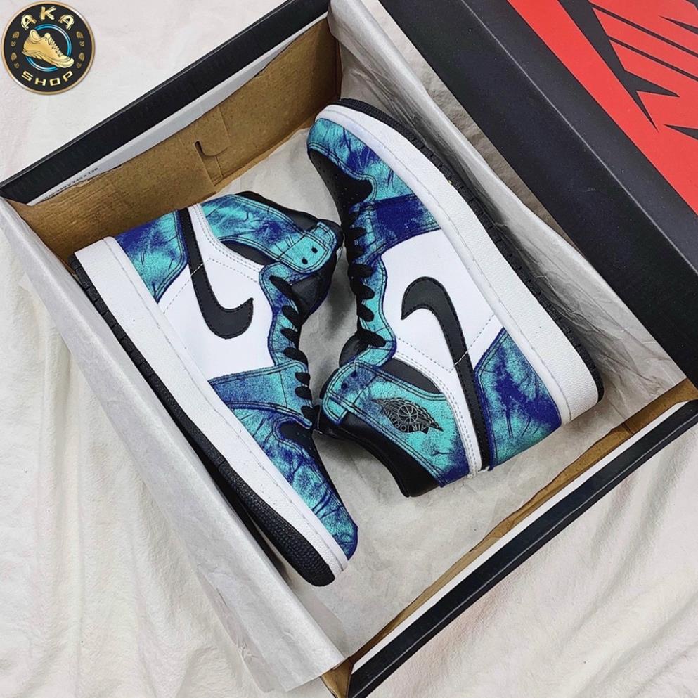 Giày Jordan xanh loang cổ cao, Giày JD1 high tie dye cao cổ nam nữ siêu hot tặng dây | BigBuy360 - bigbuy360.vn