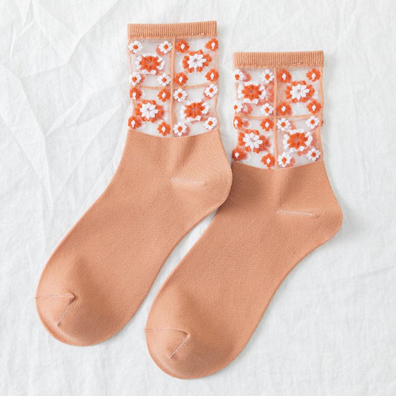 Tất Lưới Trong Suốt Họa Tiết Hoa Cúc Xinh Xắn