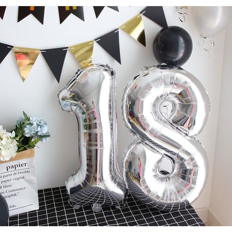 Bóng Số Bạc Size 16 Inch- 32Inch