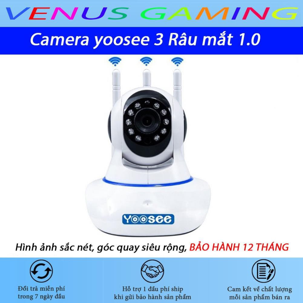 Camera yoosee 3 Râu mắt 1.0 - Hình ảnh sắc nét - Góc quay siêu rộng - Dùng phần mềm yoosee - Bảo hành 12 tháng