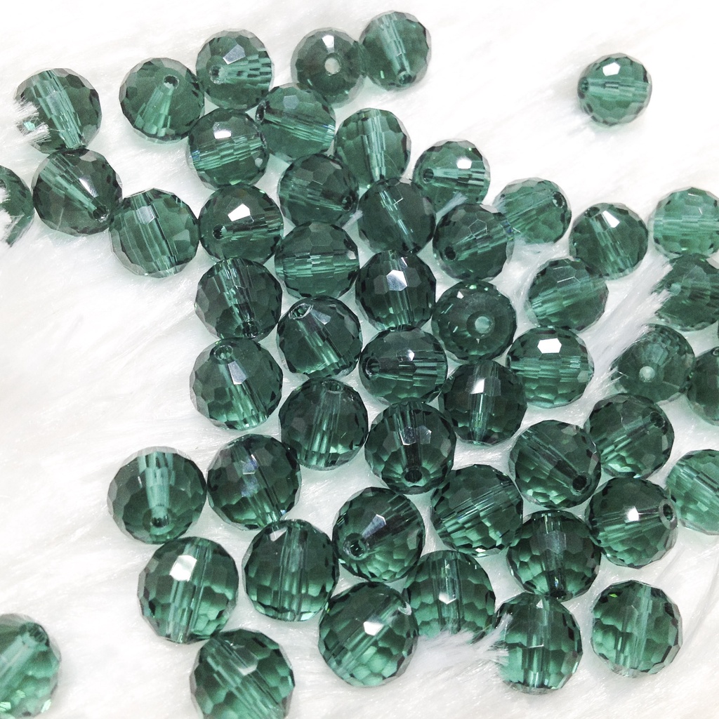 Hạt đá pha lê tròn giác size 8mm 10mm cườm xỏ vòng lắc tay lấp lánh