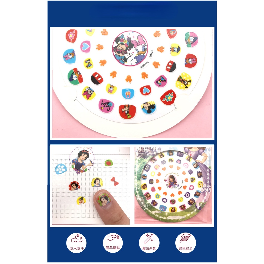 Miếng dán trang trí móng tay họa tiết hoạt hình disney màu dạ quang độc đáo
