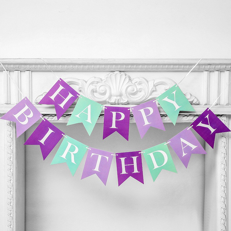 Dây Cờ Trang Trí Tiệc Sinh Nhật Hình Nàng Tiên Cá Xinh Xắn