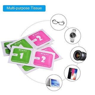 Bộ Khăn Giấy Lau Vệ Sinh 2 Miếng Ướt Khô - Vệ Sinh Màn Hình Điện Thoại, Laptop, Cường Lực, Kính, Skin