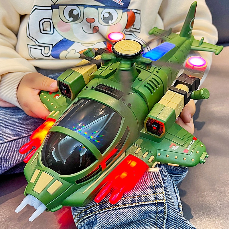 Đồ Chơi Trẻ Em Mô Hình Máy Bay Trực Thăng Có Đèn Và Nhạc Có Sẵn Pin+Tô Vít Đóng Hộp