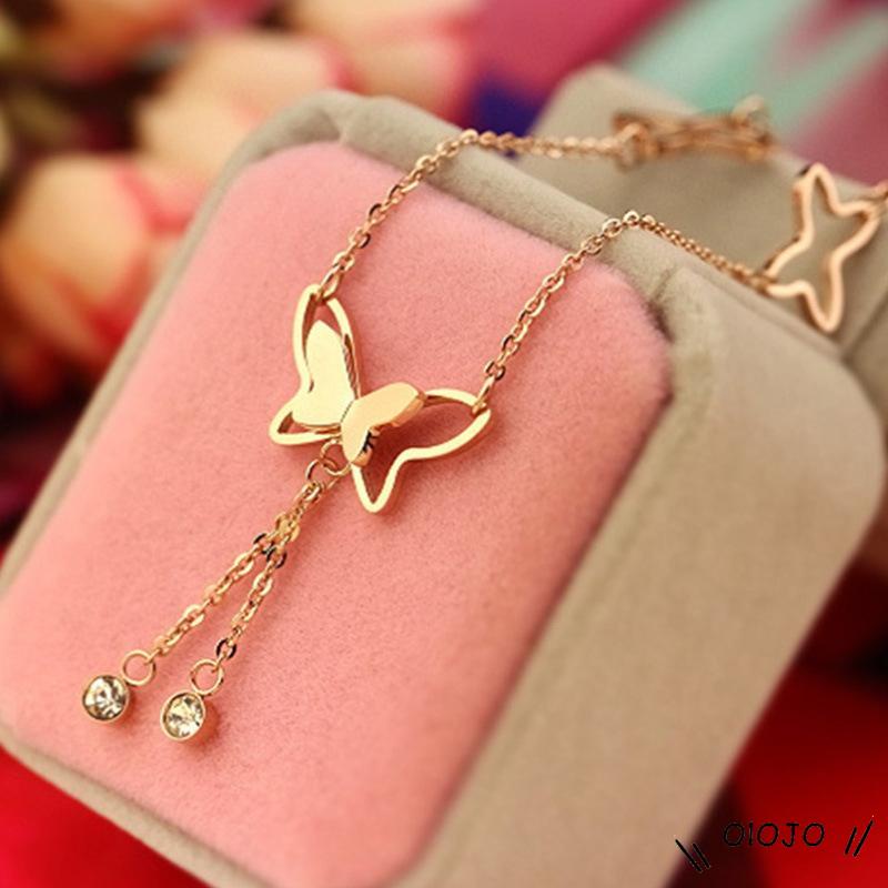 Lắc Chân Mặt Hình Bướm Đính Đá Phong Cách Hàn Quốc Thanh Lịch Cho Nữ