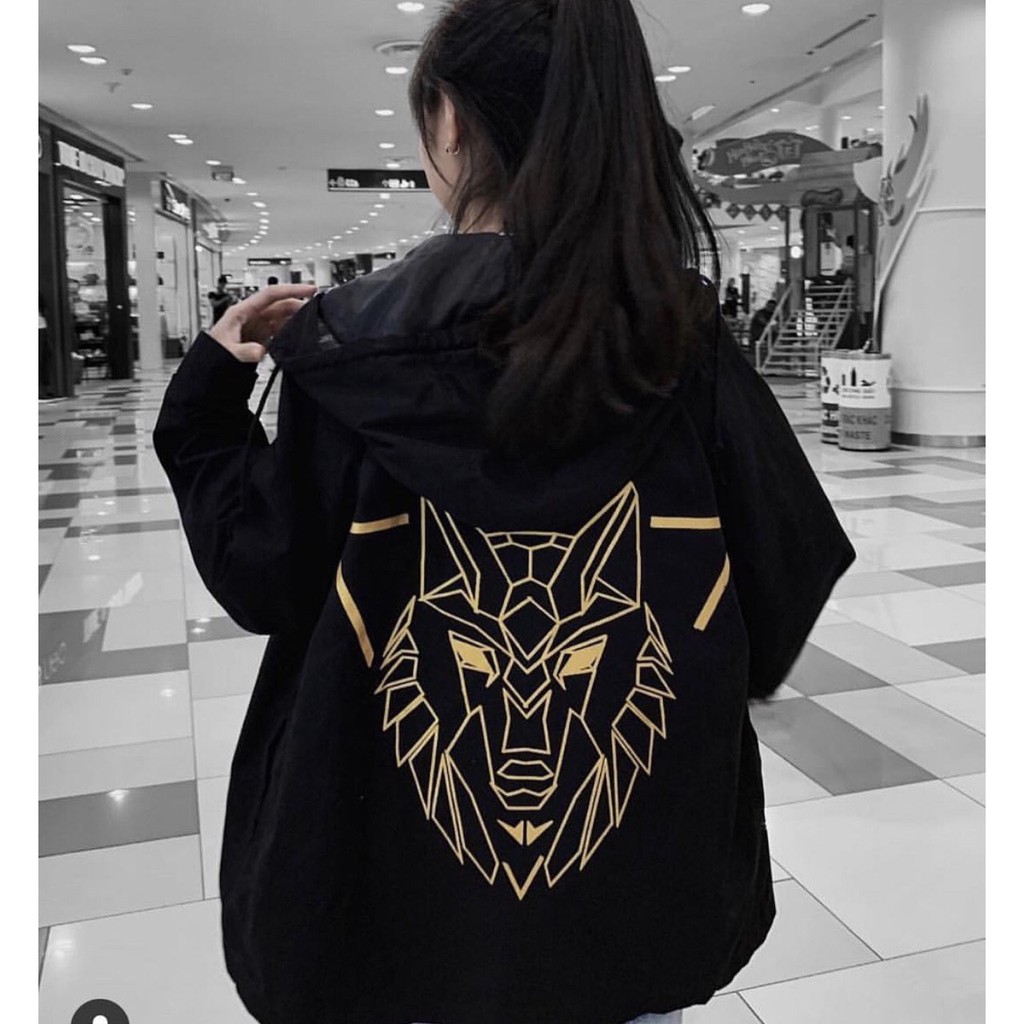 Áo khoác dù nam, áo khoác dù nữ, áo khoác form rộng, áo khoác unisex, dù 2 lớp, hình sói Hades cực cá tính