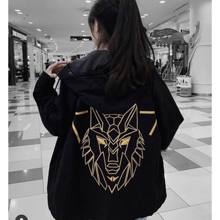 Áo khoác dù nam, áo khoác dù nữ, áo khoác form rộng, áo khoác unisex, dù 2 lớp, hình sói Hades cực cá tính