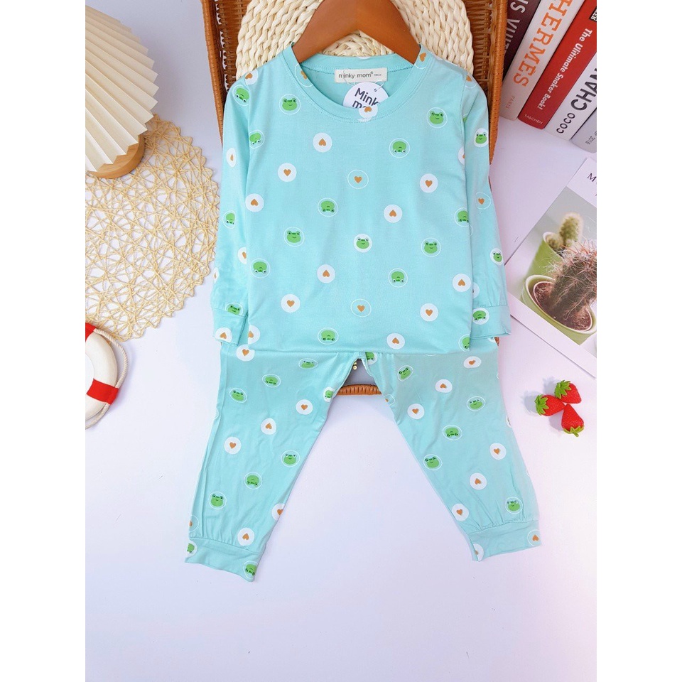 [Bé 19-32kg] Bộ dài tay thun lạnh in hình Minky Mom mềm mịn mát cho bé trai bé gái từ 19-32kg - HÀNG LOẠI 1