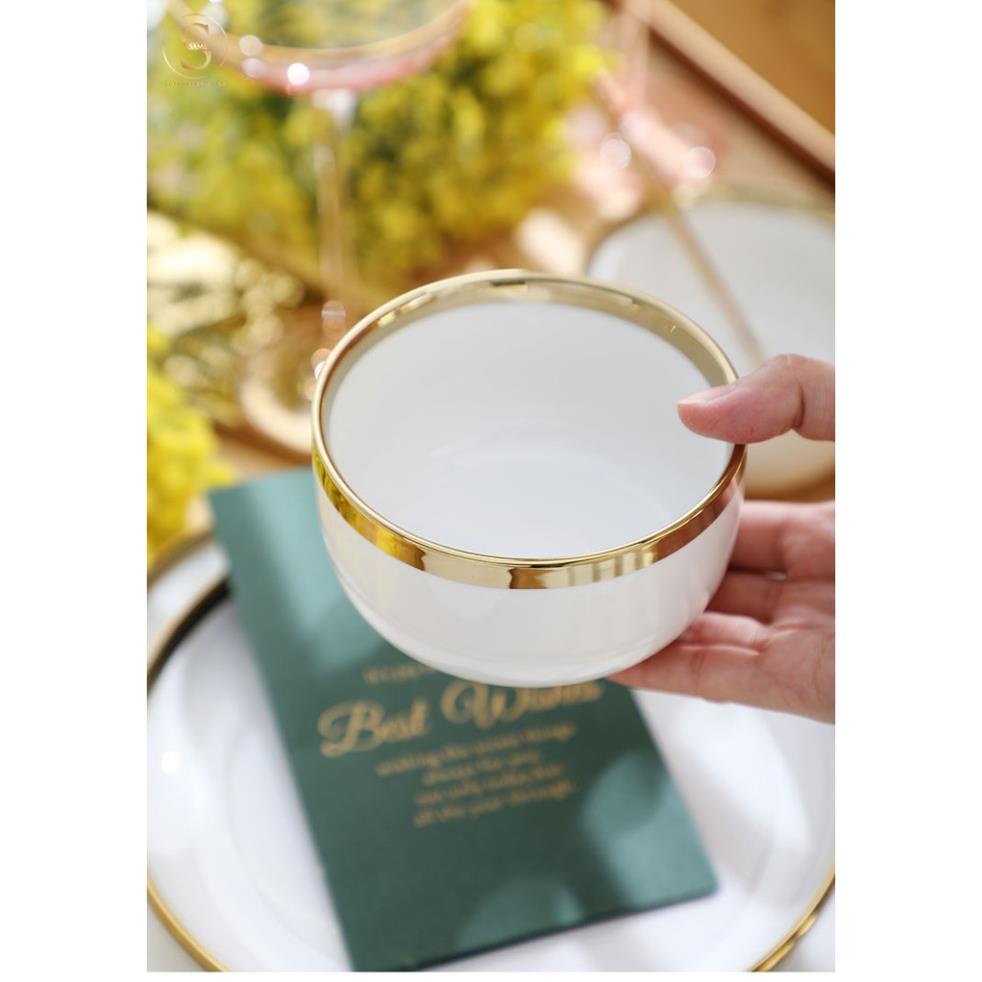 Bộ Chén Dĩa Victorian Viền Vàng Gold Sang Trọng Chất Lượng Cao
