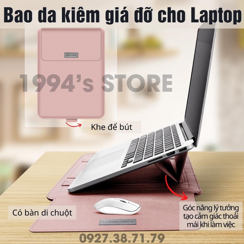 (CÓ SẴN) Túi đựng kiêm giá đỡ cho Laptop, Ultrabook, Surface Book, Xiaomi, Xiaomi RedmiBook, Dell XPS ....