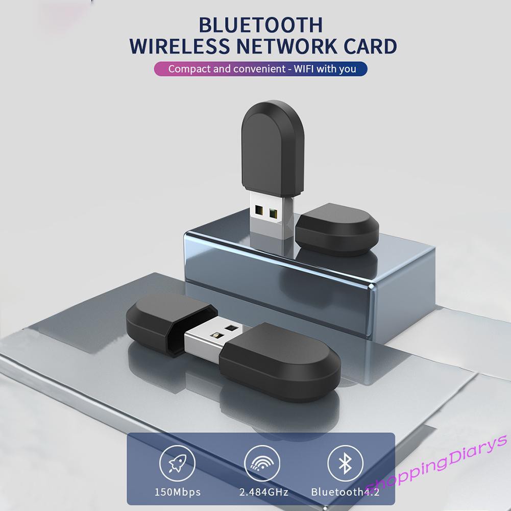 Usb Thu Sóng Wifi Không Dây Bluetooth 4.2 150mbps Hỗ Trợ Thẻ Mạng