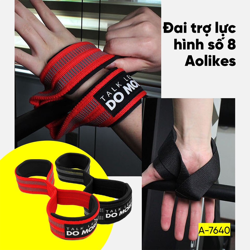 Đai Trợ Lực Hình Số 8 Aolikes A-7640  | Dây Kéo Lưng Hỗ Trợ Nâng Tạ Chống Trượt Chính Hãng