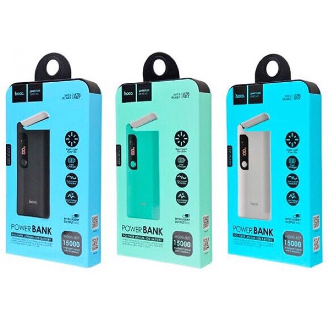 PIN SẠC DỰ PHÒNG HOCO B27 DUNG LƯỢNG 15000mAh có đèn và màn hình hiển thì