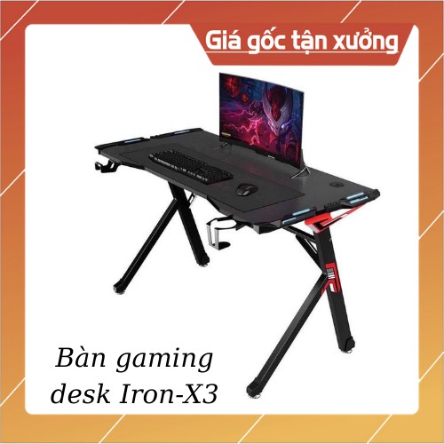 Bàn gaming desk Iron-X3 gấp gọn,dùng cho chơi game làm việc tiện lợi.