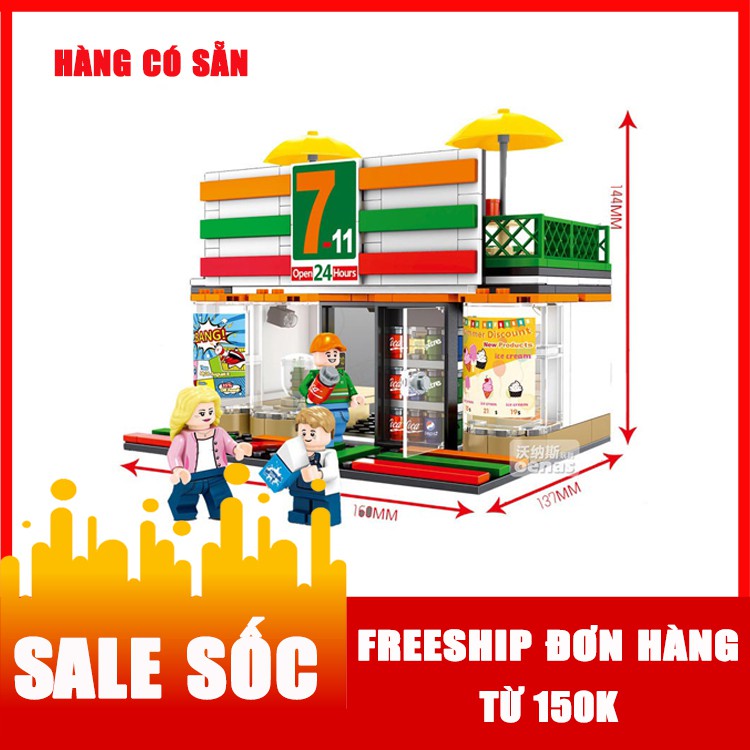 [ĐỒ CHƠI GIÁ RẺ] Lego Xếp Hình Cửa Hàng Tiện Ích 7-Eleven Phát Triển Trí Thông Minh Cho Trẻ
