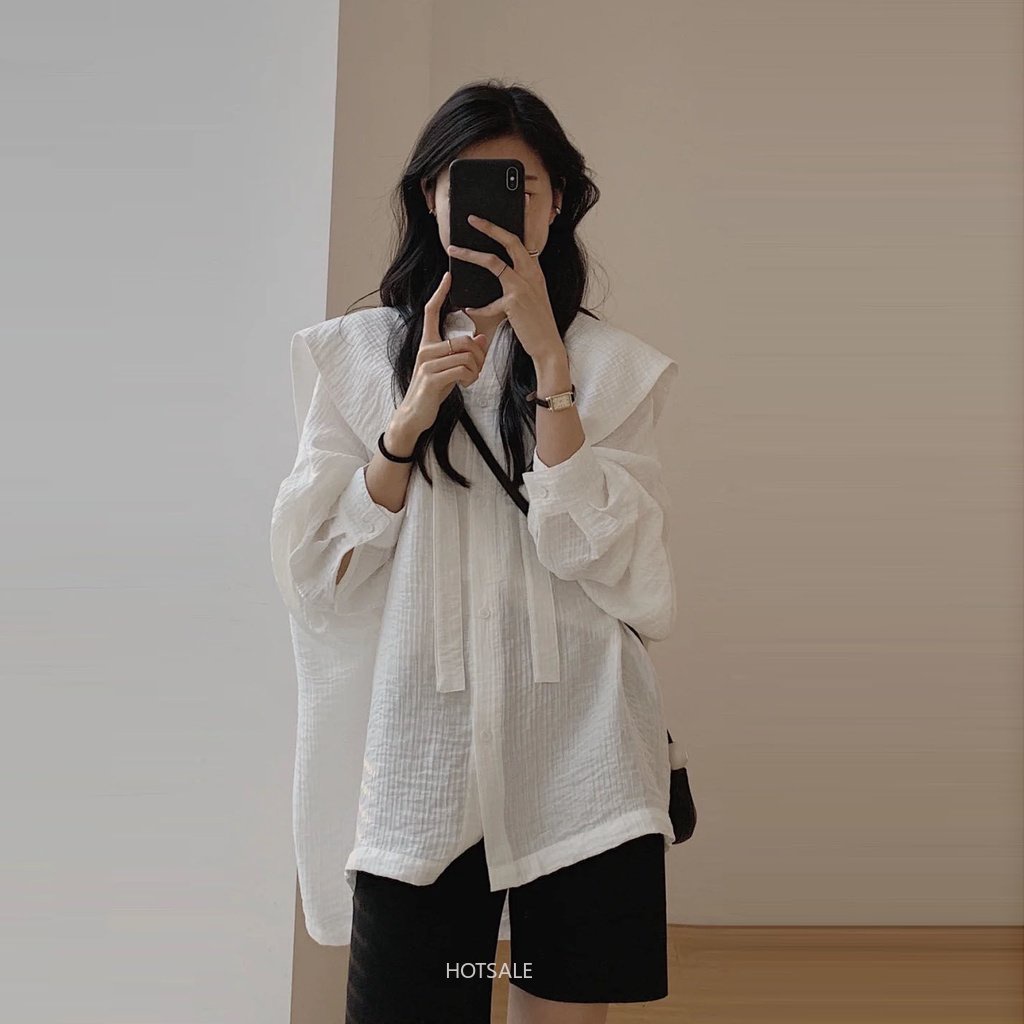 Áo Sơ Mi Tay Dài Dáng Rộng Phong Cách Thời Trang Hàn Quốc 2022